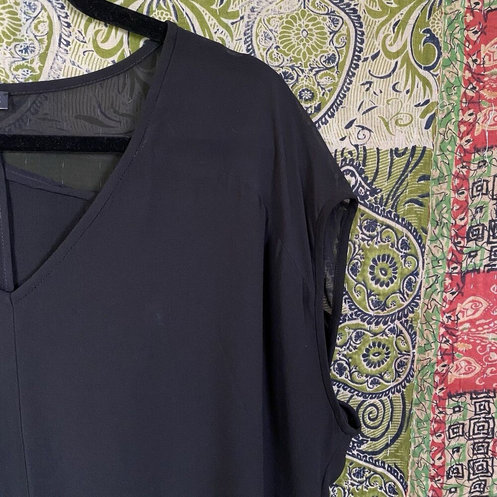 Eileen Fisher Black Silk Georgette Crepe Chiffon … - image 4